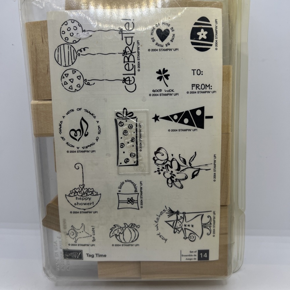 Stampin Up! ~ TAG TIME ~ Wood Mounted Rubber Stamp Set Sayings